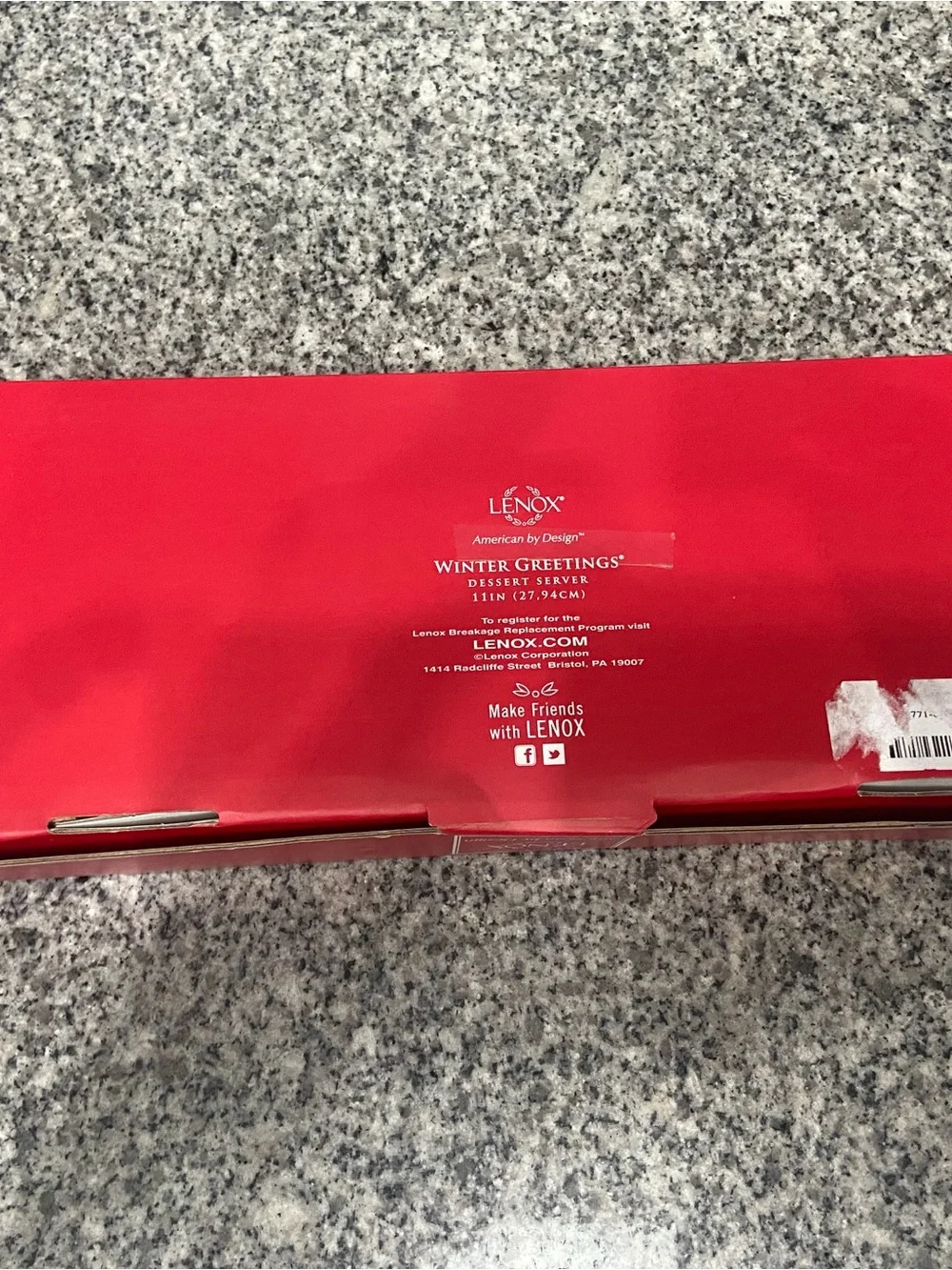 LENOX Winter Greetings Cardinal Pie Cake Dessert Server Christmas Porcelain NEW